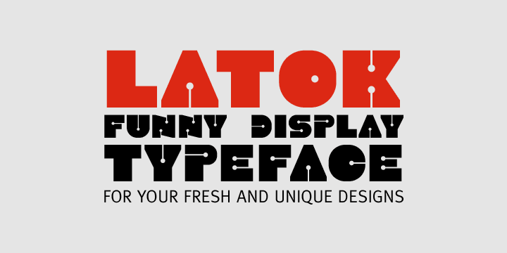Latok is a fat geometric display family with an original vibrant feel for poster and editorial usage.