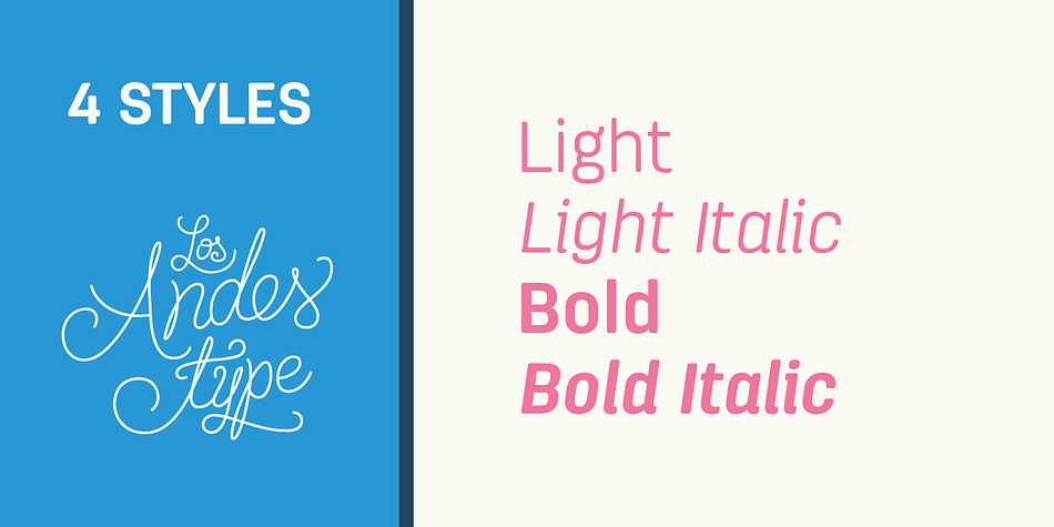 Is a family of 4 fonts, 2 weights and in italics.