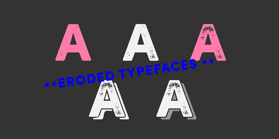 Sofia Rough contains sixteen fonts and two eroded sub families.With Sofia Rough Black for uppercase and Sofia Rough Script for lowercase you can create many variations.