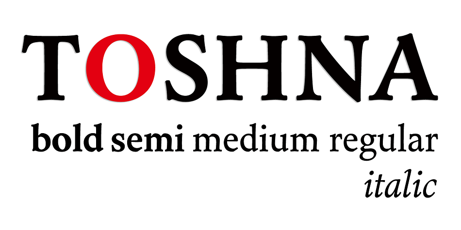 Toshna is a classic garaldic typeface family offering three real optical type sizes.