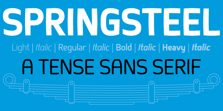 Introducing Springsteel, a new display sans serif with an unusual construction: curved lines on the outside with only a few straight lines on the inside.