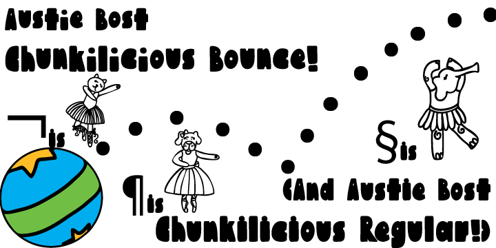 Austie Bost Chunkilicious is a super fun, chunky handwritten font.