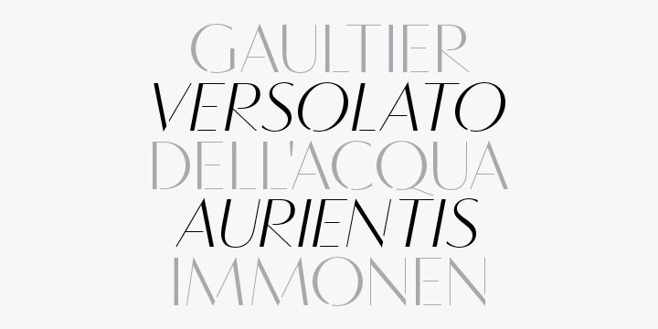 Abandoning traditionally executed cursive italic letterforms retains Vanitas Stencil’s distinct characteristic through each style.