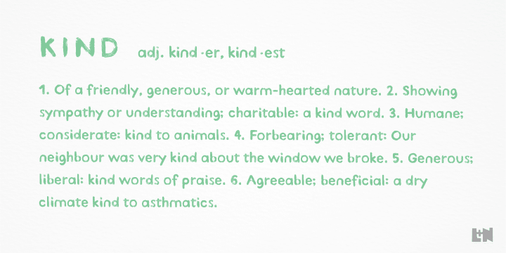 Kind Type is based on water colour painted letters.