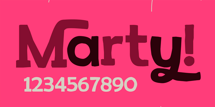 Displaying the beauty and characteristics of the Marty font family.