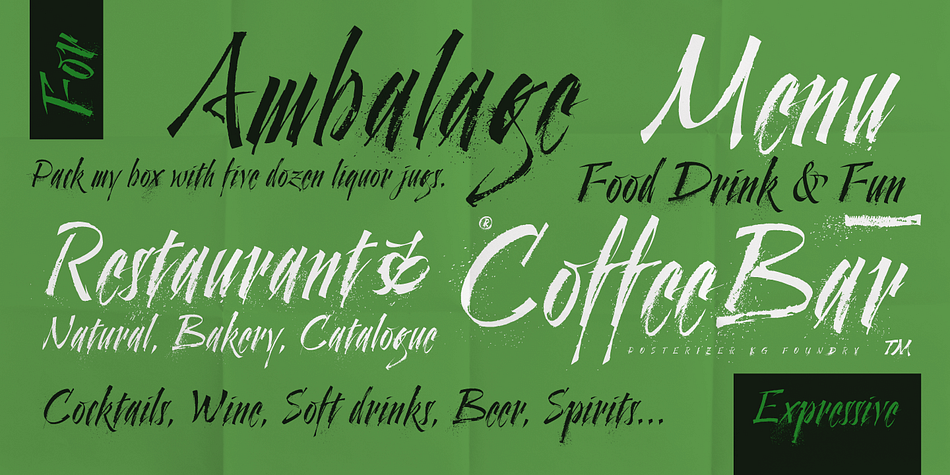 This font is ideal for calligraphic sketches or for imitation of ancient manuscripts.