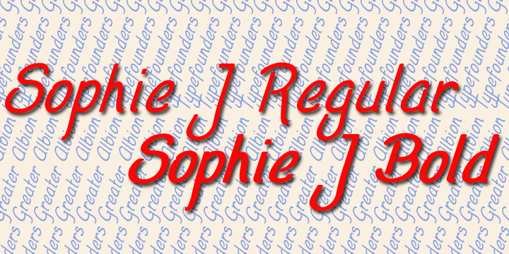 Displaying the beauty and characteristics of the Sophie J font family.