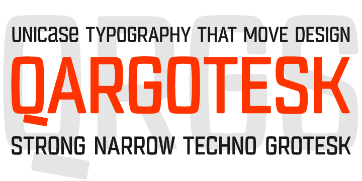 Displaying the beauty and characteristics of the Qargotesk 4F font family.