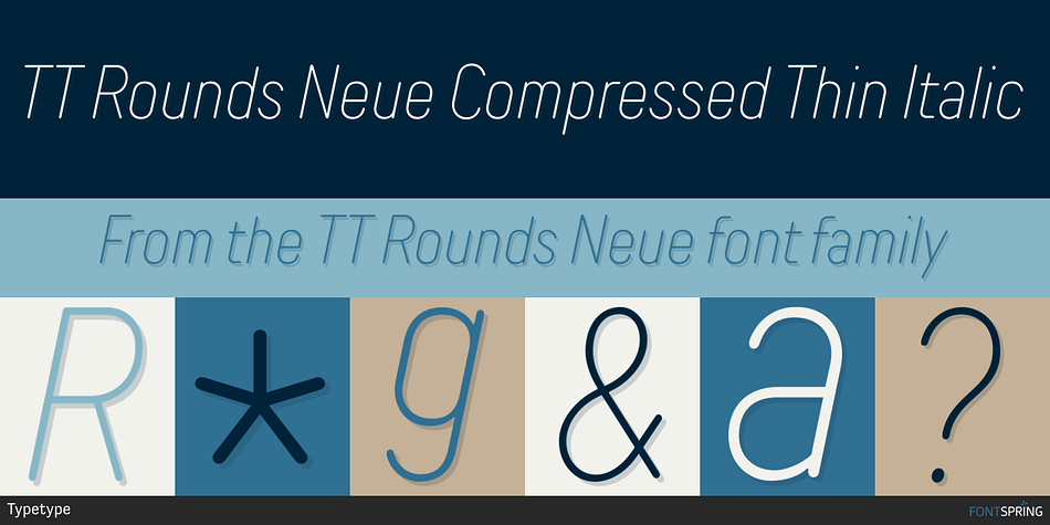 TT Rounds Neue Compressed Thin Italic Font