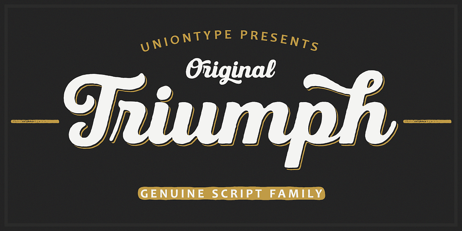 UT Triumph Script by Uniontype is a modern type family inspired by classic Americana scripts.