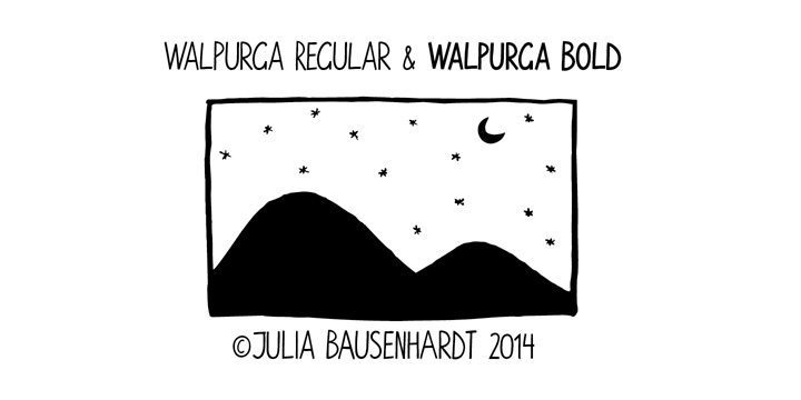 Walpurga font family example.