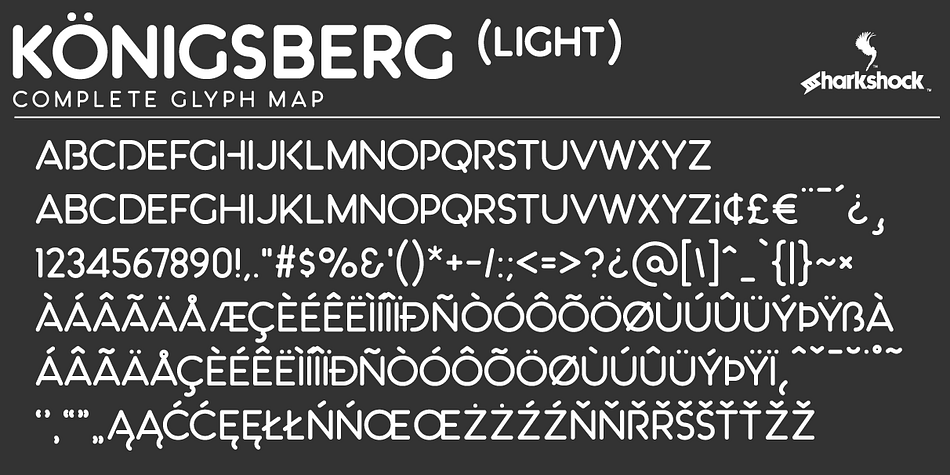 This rounded sans serif features matching uppercase and lowercase characters with the exception of Light and
Ultra Light.