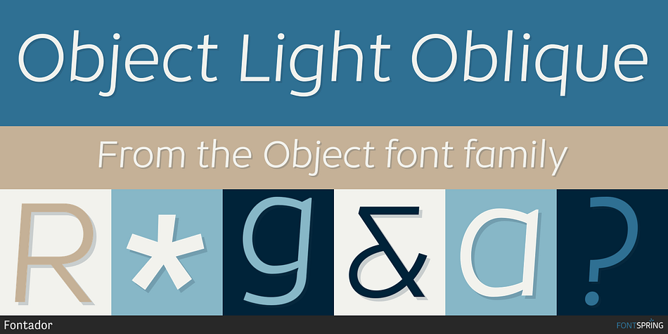 Object Light Oblique Font