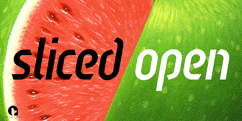 Sliced Open is a display sans font family.