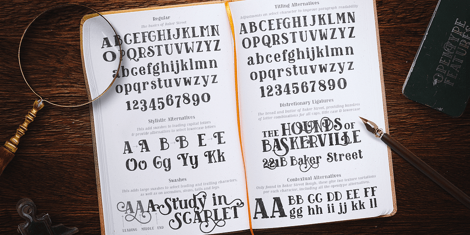 Early sketches created an array of specialized ligatures from which the font really took shape.