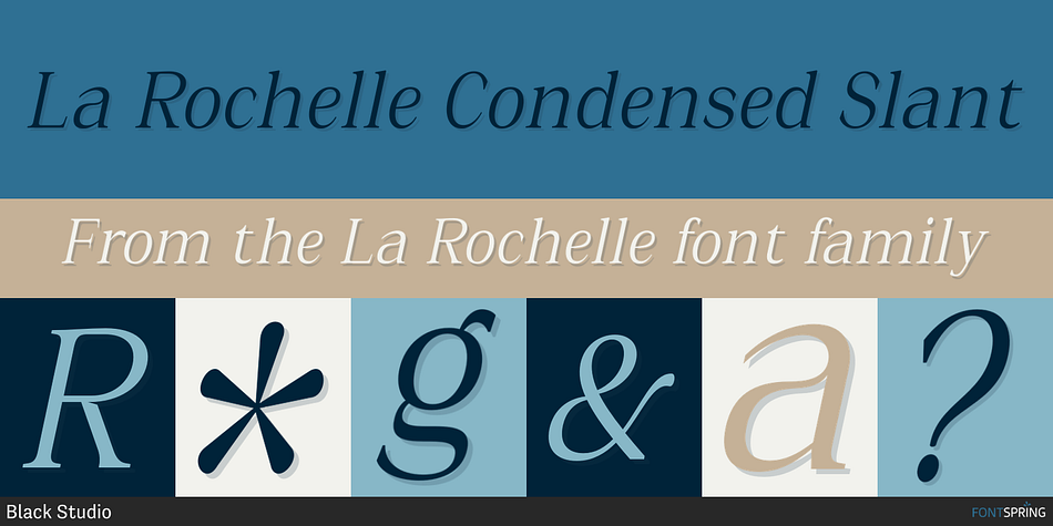 La Rochelle Condensed Slant Font