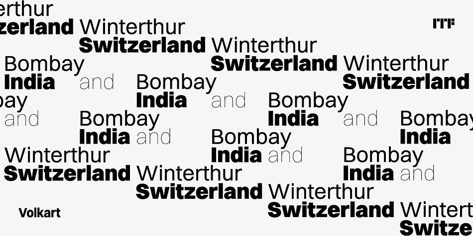 Displaying the beauty and characteristics of the Volkart font family.