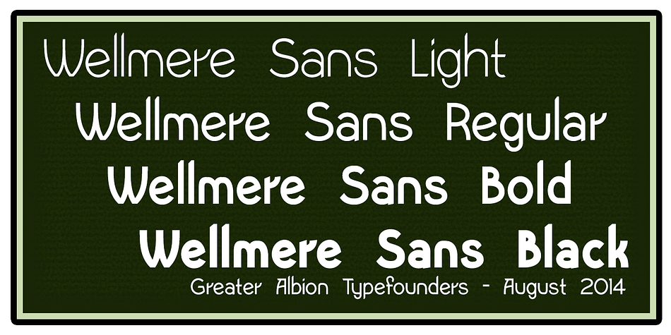 Wellmere Sans is humanist a ‘sans serif’ typeface combining distinctive character with easy legibility.