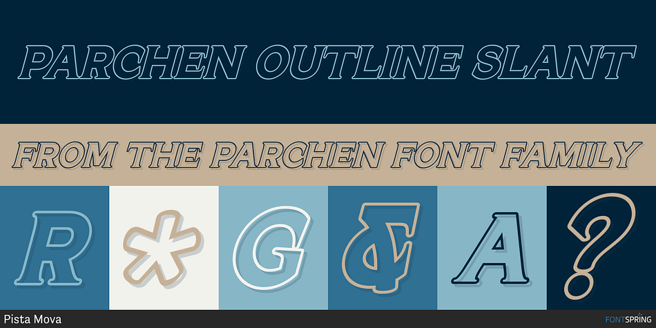 PARCHEN Outline Slant Font