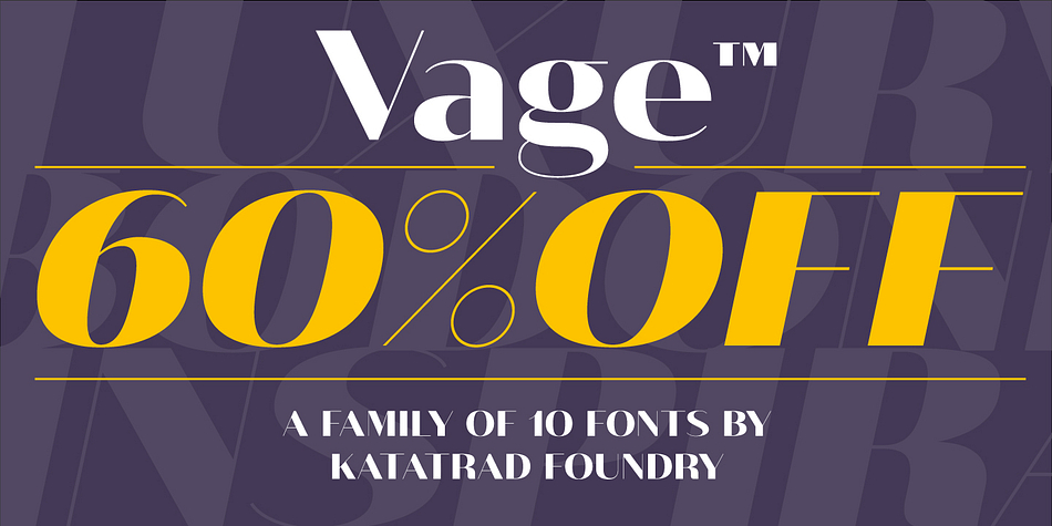 Vage™ is a family of 10 fonts, a contemporary sans-serif typeface.