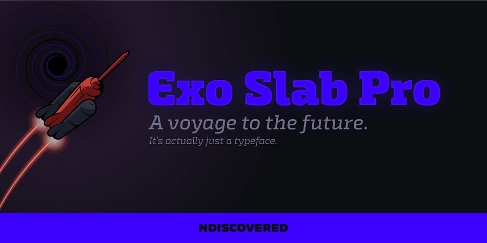 Exo Slab Pro is a slab serif with a technological and futuristic tone.