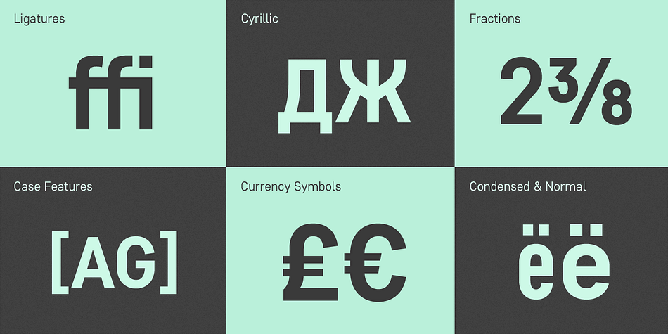 Letterform in this type family is simple, clean and highly readable.