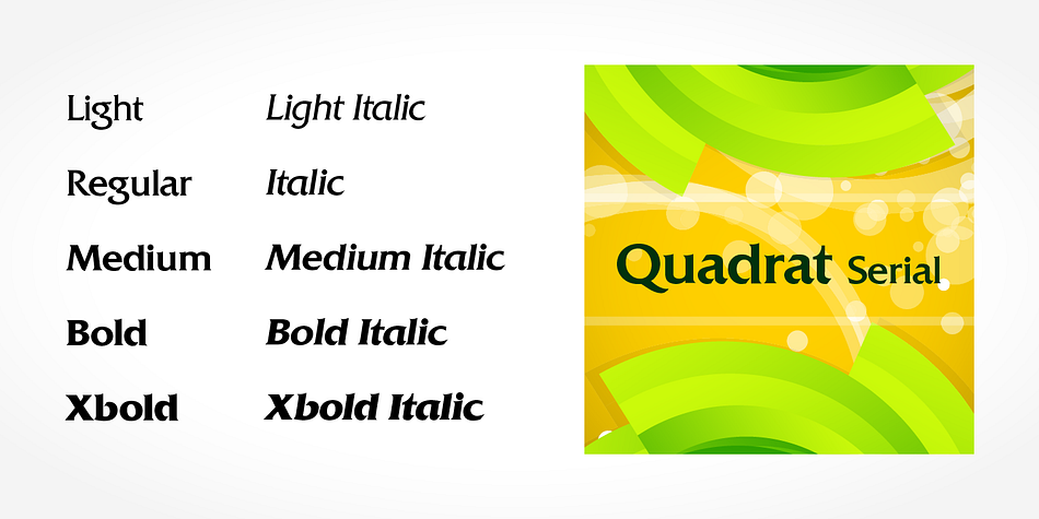 Highlighting the Quadrat Serial font family.