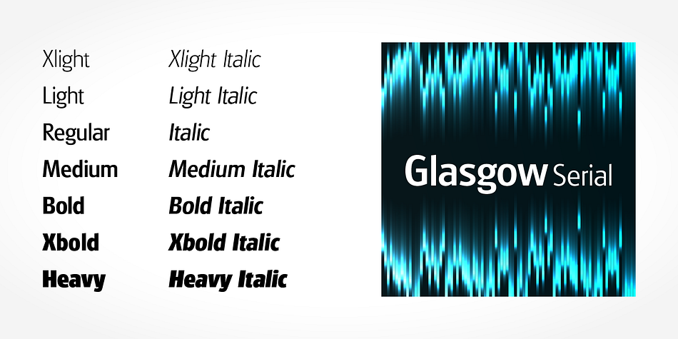 Highlighting the Glasgow Serial font family.
