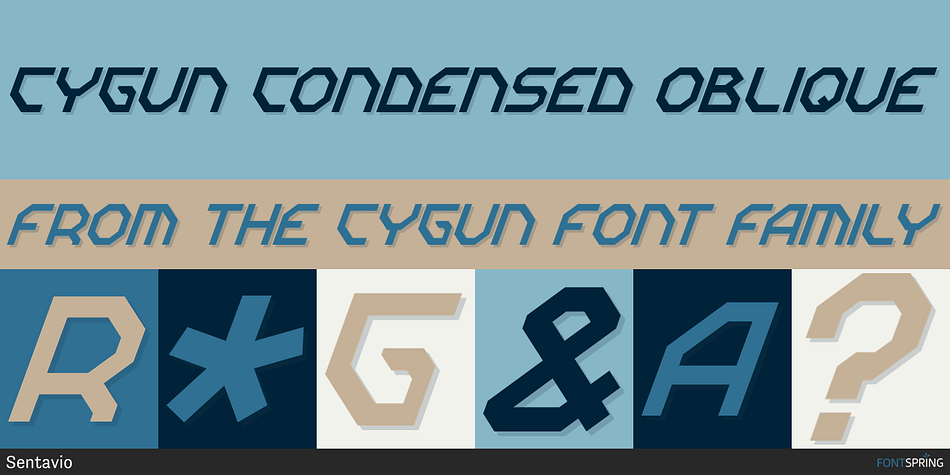 Cygun Condensed Oblique Font
