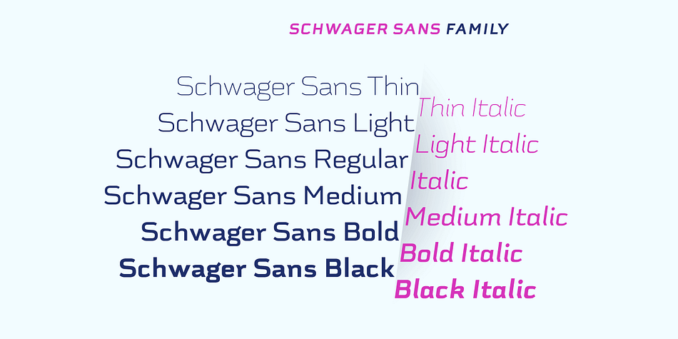 Displaying the beauty and characteristics of the Schwager Sans font family.