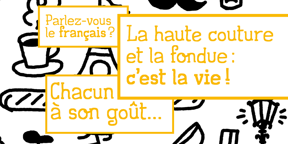 Leon FY font family sample image.