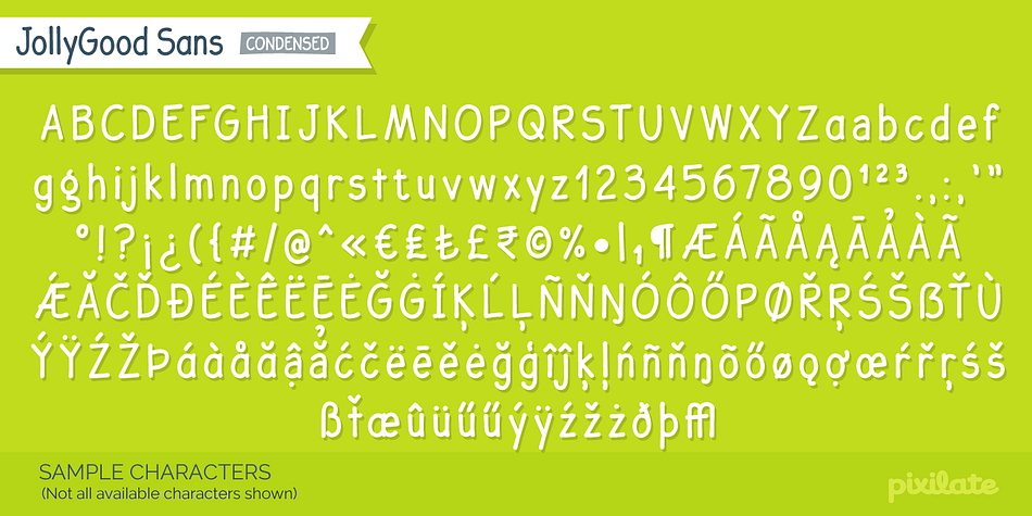 JollyGood Sans Condensed is suitable for packaging, children