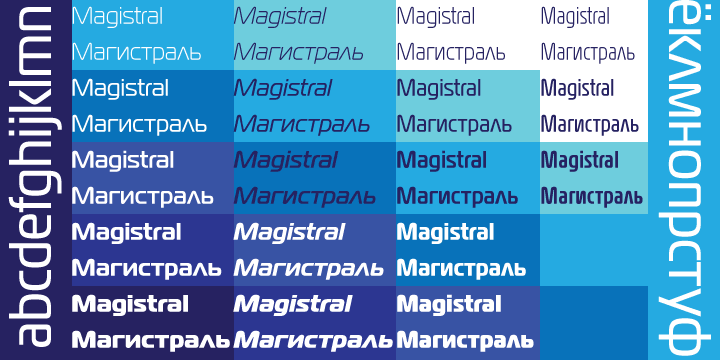 The first three weights of the family were designed at ParaType (ParaGraph) in 1997 by Dmitry Kirsanov.