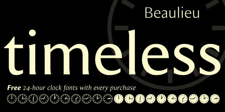 With only a suggestion of the serifs remaining, Beaulieu is modelled on traditional serif letterforms but with low-contrast stroke widths and a generous x-height.