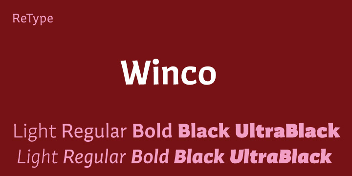 Displaying the beauty and characteristics of the Winco font family.