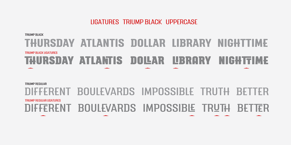 Triump font family example.
