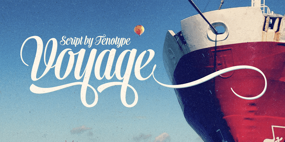 Voyage is a smooth and friendly vintage script family of two weights and ornament sets.