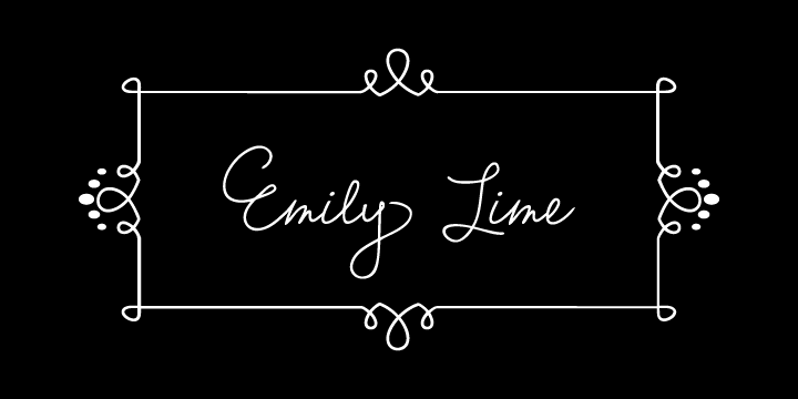 Displaying the beauty and characteristics of the Emily Lime font family.