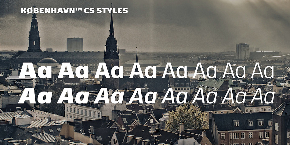 Highlighting the FP København CS font family.