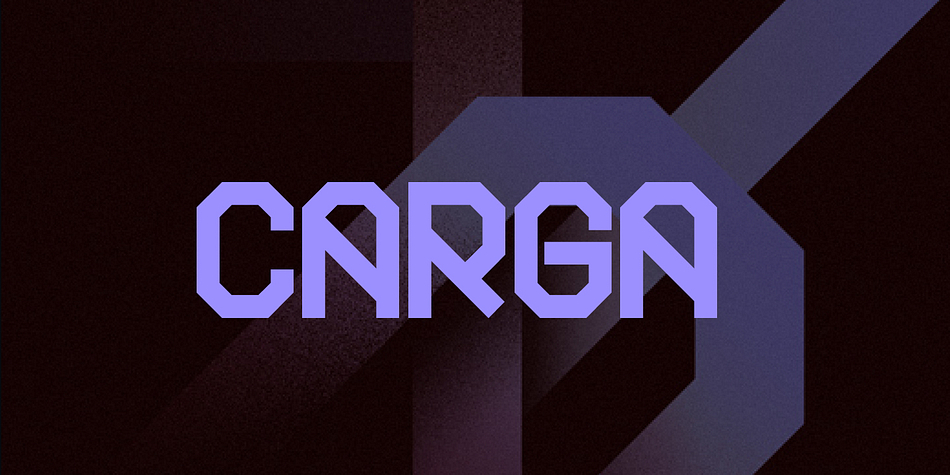 Carga by Superfried is an angular, brutal, uppercase display typeface.