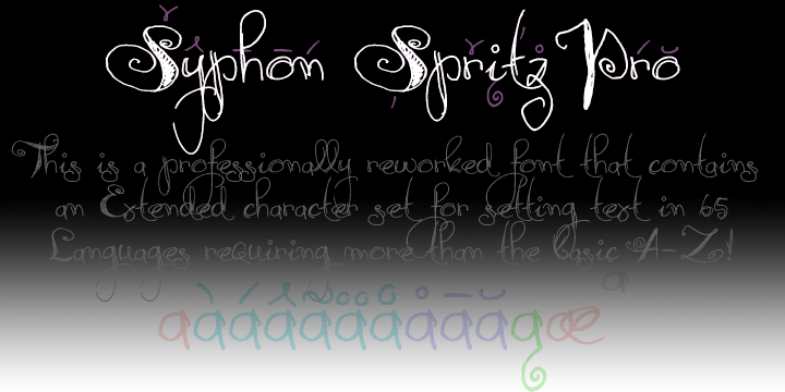 Displaying the beauty and characteristics of the Syphon Spritz Pro font family.