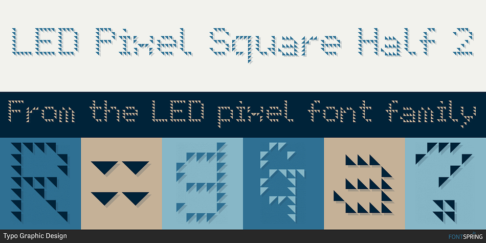 LED Pixel Square Half 2 Font