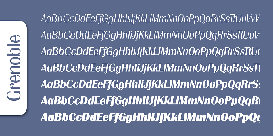 Emphasizing the popular Grenoble Serial font family.