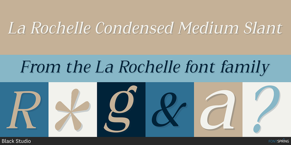 La Rochelle Condensed Medium Slant Font