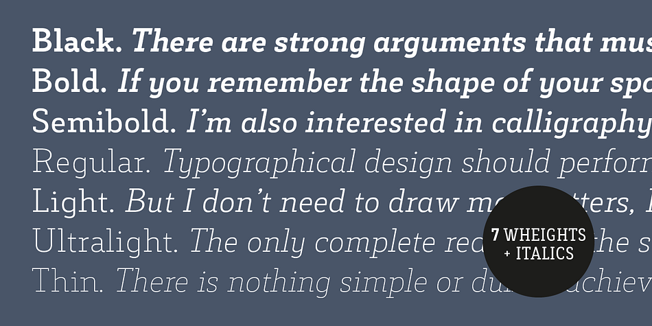 Decour font family example.