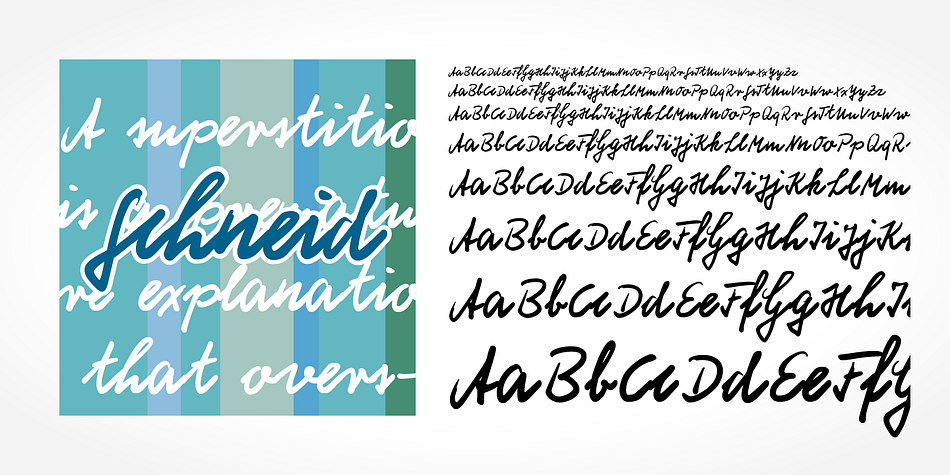 Schneid Handwriting Pro is a beautiful typeface that mimics true handwriting closely.