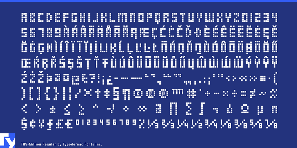 Displaying the beauty and characteristics of the TRS Million font family.