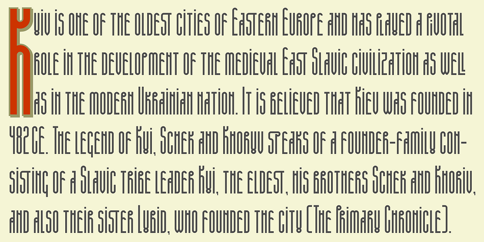 The font is rich in discretionary ligatures which help to accentuate the style of Vyaz.