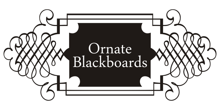 Displaying the beauty and characteristics of the Ornate Blackboards font family.