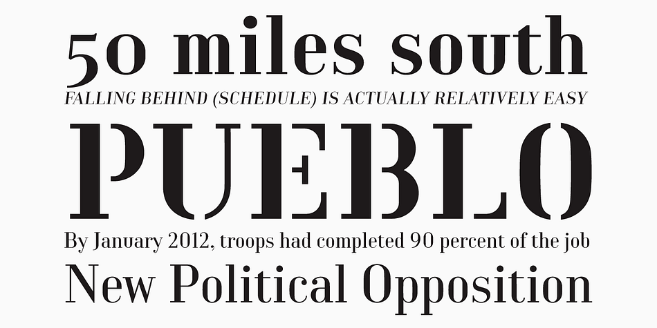 Typeface is released in OpenType format with extended support for most Latin languages.